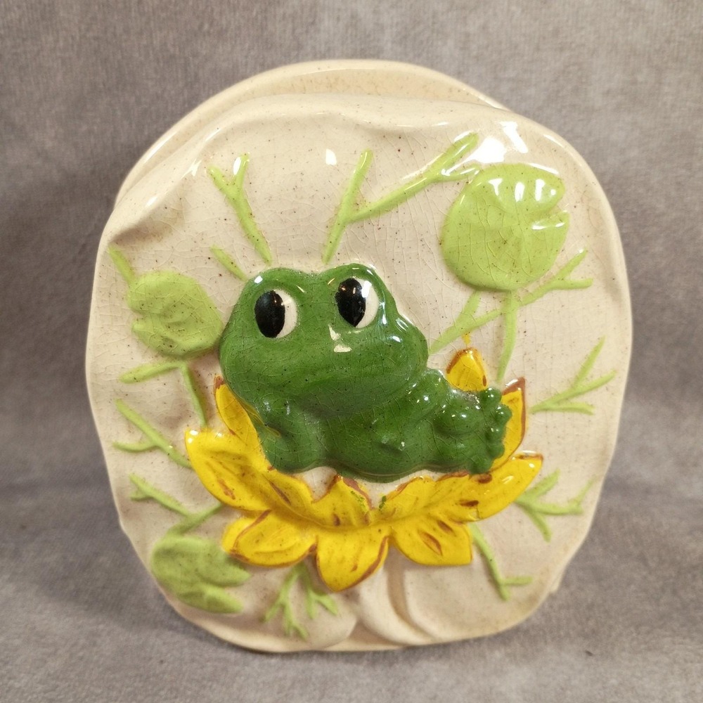 Vintage Neil the Frog Napkin Holder 1979 Hobbyist Piece Speckled Glaze